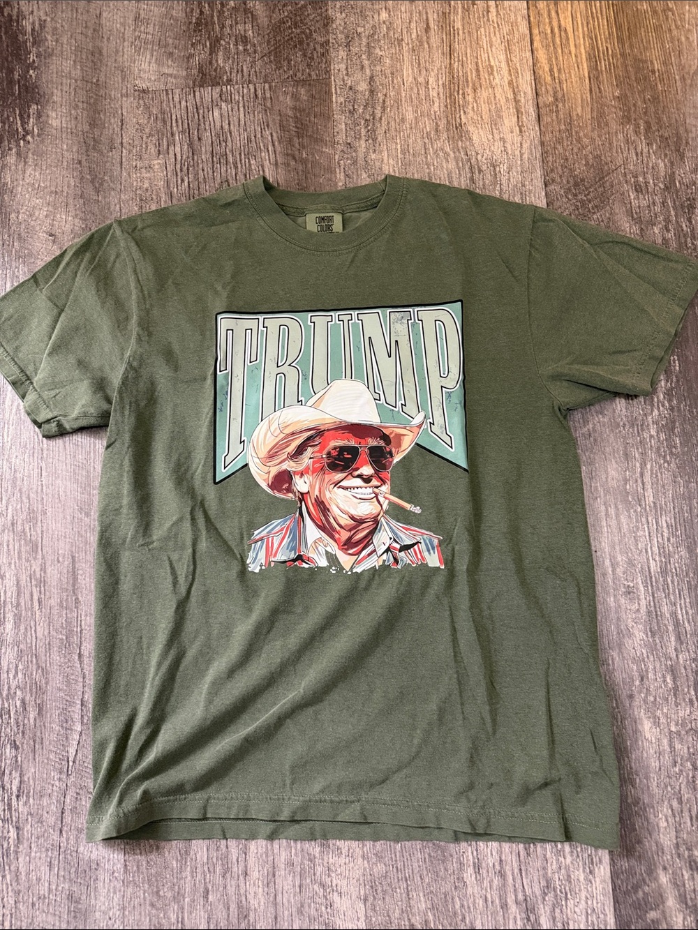 Women’s Olive Graphic Tee with 'TRUMP' Logo